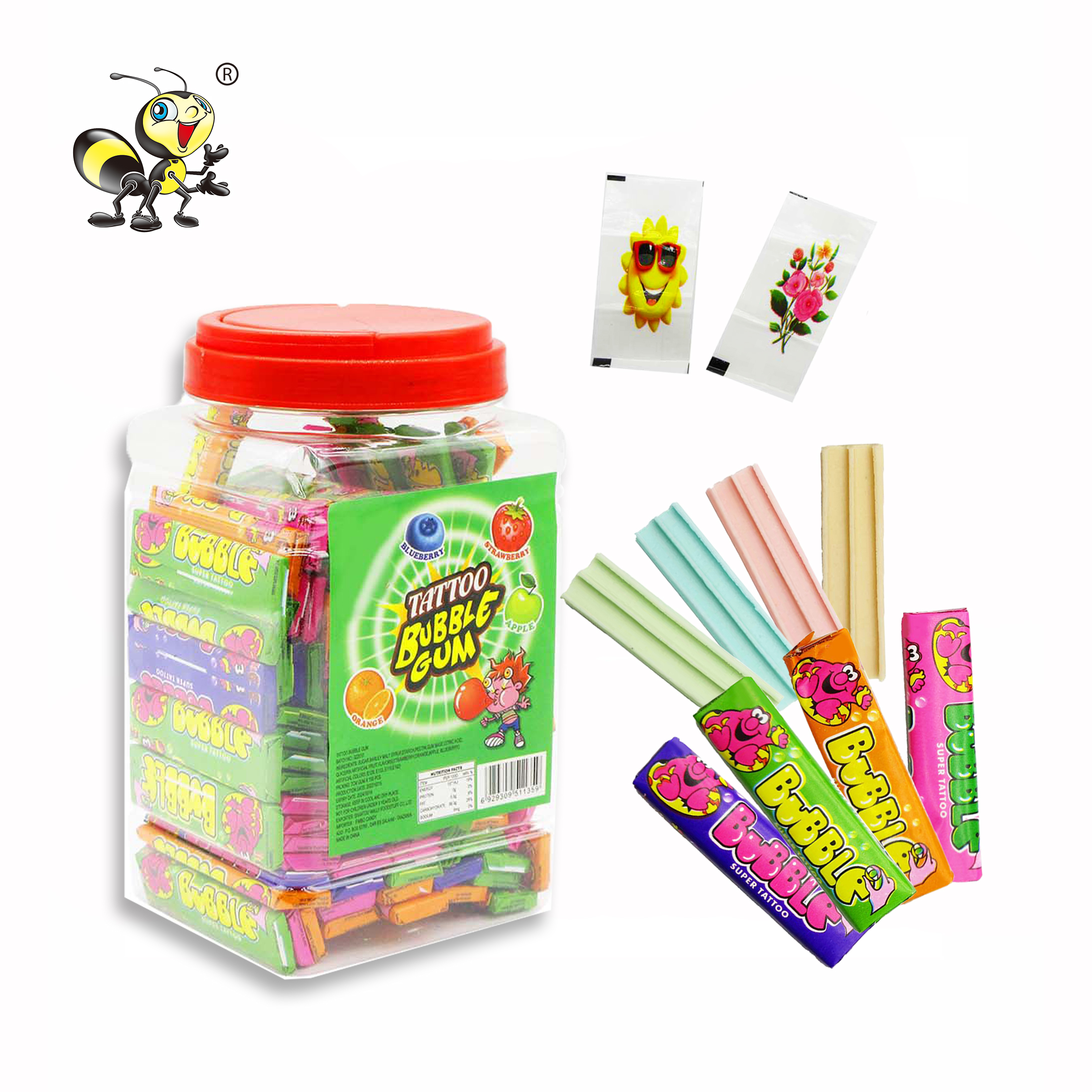 Хит продаж, наклейки для татуировок с фруктовым ароматом, халяльная жевательная резинка