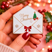 Broche en métal populaire de dessin animé Kawaii insigne d'épinglette cadeaux promotionnels de Noël personnalisés enveloppe d'épingles en émail dur personnalisée