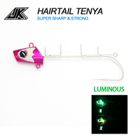 Leurre de pêche en mer JK HAIRTAIL TENYA super tranchant et robuste pour la pêche au jigging en eau salée avec hameçons pour le bar.