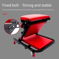 Bengkel baja 6-roda Creeper garasi mekanik perbaikan otomotif peralatan kendaraan Premium kapasitas beban 150KG ukuran 103x45x15cm