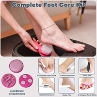 Bain de pieds pliable avec massage, chaleur, bulles, contrôle de la température, télécommande et 3 accessoires de pédicure