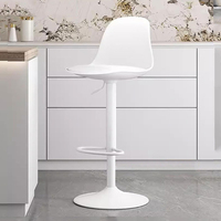 Chaise de bar pivotante moderne en cuir, réglable en hauteur, avec base en métal chromé et repose-pieds, tabouret de comptoir pour cuisine, café, bar, réception