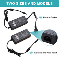 ESann - Adaptador de Corriente Universal de 12 V y 5 A, Modelo de Doble Cable con Enchufe Pinnacle, 60 W, 14 x 3 x 5,5 cm