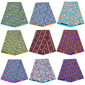 定制批发 100% 涤纶安哥拉面料 定制荷兰蜡布，带定制图案，适用于头巾晚礼服 - Product Image 3