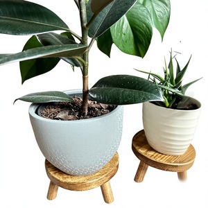 Support de plantes en bois naturel de luxe, pour l'intérieur et l'extérieur, porte-pot de fleurs décoratif - Product Image 1