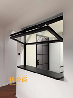 Ventanas Plegables Verticalmente con Soporte de Suspensión Ajustable, Personalizables para Floristerías y Tiendas de Té de Burbujas, Puertas Plegables
