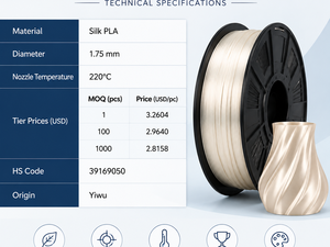 Hengxin Silk PLA 1.75mm 1kg 3D Printer Filament Silky Metallic Light Blue Biodegradable Pure <b>Resin</b> for Bambu Lab Anycubic - Product Image 4