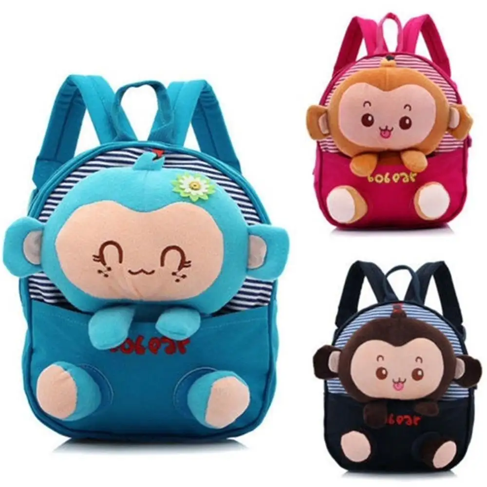 Kids Plush Toys Monkey Cute Cartoon Hot Sell 3D Daily Waterproof Polyester Children School Bag Backpack