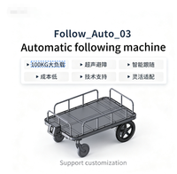 Chariot robotisé 4 roues motrices à suivi automatique pour entrepôt industriel, capacité de charge de 300 kg
