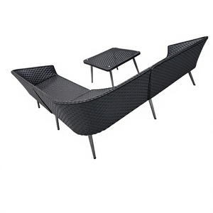 Conjunto de Sofá de Jardín de Tres Piezas de Diseño Moderno, Tejido en Ratán, con Silla de Descanso y <span class=keywords><strong>Mesa</strong></span> <span class=keywords><strong>Pequeña</strong></span> para Sala de Estar y Jardín - Product Image 6