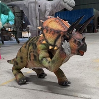 Nouveau robot dinosaure réaliste animatronique marchant, chien robot télécommandé, Triceratops