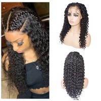 Peluca de Encaje Frontal HD, Cabello Virgen Largo con Ondas Profundas de 18-24 Pulgadas, Densidad 150%, Línea de Cabello Natural, Talla Pequeña/Grande