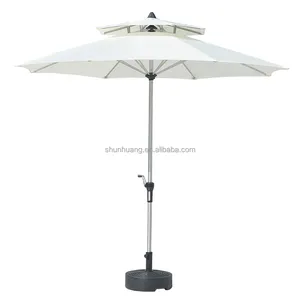 Promoción al aire libre paraguas medio redondo marco de aluminio sombrilla media