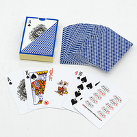 Cartes à jouer en plastique PVC imperméables rouge et bleu, personnalisées OEM, en stock chez Poker Factory