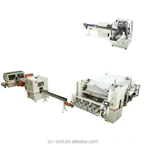 Fully automatic V folding tissue paper counting machine tissue paper cutting embossing wrapping machine