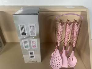 Juego de utensilios de cocina de silicona antiadherente de 7 piezas con mango recubierto, espátula, pala y soporte de almacenamiento, venta al por mayor - Product Image 4