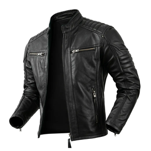 Chaqueta de cuero genuino pesado Premium para hombre Logotipo personalizado Estilo formal - Product Image 2