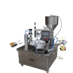 Professional Jelly Coffee Printing Liquid Filling And Sealer Yoghurt Cup Sealing Machine