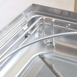 Lave-vaisselle professionnel sous comptoir en acier inoxydable avec fenêtre de visualisation, pulvérisation, chauffage électrique et capot automatique - Product Image 5