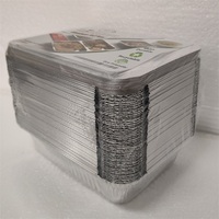 Barquettes rectangulaires en aluminium avec couvercles en papier ou en PET pour plats à emporter, emballage alimentaire chaud et froid pour restaurants