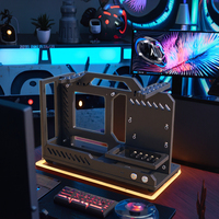 Socooler Hardware Modder SOC-G-Y Rack PC Gaming Cabinet Nouvelle Innovation GPU Micro ATX Aluminium ITX Ordinateur Refroidissement par Air et Eau