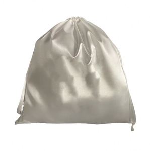 Pochette à cordon personnalisée avec logo pour emballage de grands lots de mèches de cheveux, cils, perruques, cadeaux et bijoux, en satin de soie - Product Image 1