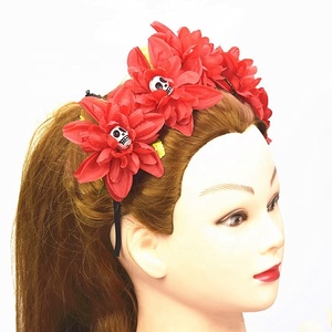 Custom all'ingrosso <span class=keywords><strong>giorno</strong></span> messicano del rosso morto ciocche floreali donne ragazze fiore Hairband Festival Costume <span class=keywords><strong>festa</strong></span> - Product Image 4