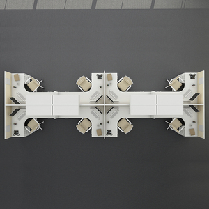 Estación de Trabajo Modular con Pantalla, Estructura Metálica, Cubículo de Área Abierta para Personal Profesional de Oficina y Espacio Compartido de <span class=keywords><strong>Coworking</strong></span> - Product Image 4