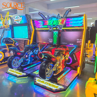 Machine de course moto 2 joueurs de 32 pouces, simulateur de jeu d'arcade à monnayeur pour parcs d'attractions et centres de jeux - Vente en gros