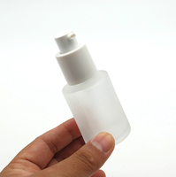 Botol Kaca Buram 20ml dengan Pompa Lotion atau Mist serta Tutup Plastik Motif Kayu Water Transfer