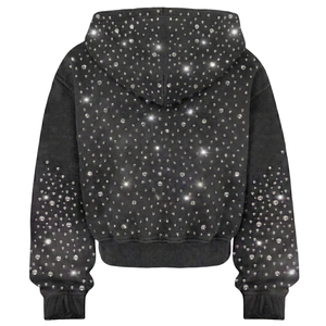 Sudadera con Capucha Personalizada de Felpa Francesa de Algodón de 300 Gsm, con Estampado, Bordado, Pedrería, Corte Recto, Estilo Urbano, con Cremallera para Hombre, TKAN596 - Product Image 2