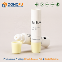 Tube souple PE vide personnalisé de 5 ml, jaune, avec bouchon à vis, finition mate, pour crème ou baume à lèvres, emballage cosmétique, couleur personnalisable