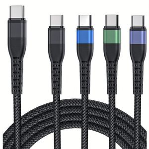 1M Braided Nylon USB C Data <b>Cable</b> Fast Charging 3A 60W Type-C to Type-C Charger <b>Cable</b> Fully Compatible Mobile Phone <b>Cable</b> - Product Image 1