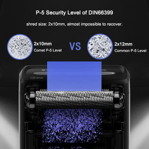 Déchiqueteuse <span class=keywords><strong>de</strong></span> documents confidentiels à micro-coupe personnalisable <span class=keywords><strong>de</strong></span> niveau P-5 haute sécurité, capacité 8 feuilles, pour bureau - Product Image 3