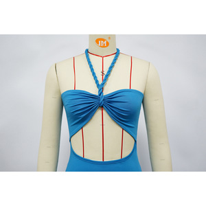 Robe <span class=keywords><strong>de</strong></span> soirée maxi moulante sexy sans manches à col halter pour femme, tendance été 2026 - Product Image 5