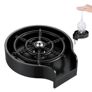 Tiktok ก๊อกน้ำร้อนสำหรับอ่างล้างจาน,เครื่องล้างขวดแก้วโครเมียมกระจกสีดำอัตโนมัติระดับพรีเมียม