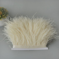 Ruban de plumes d'autruche teintes de 10-13 cm, fait main, pour couture DIY, accessoire de vêtement pour carnaval, fête, mariage et décorations.