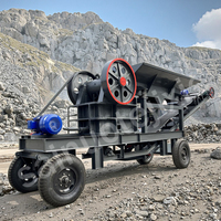 Concasseur à mâchoires mobile PE 250*400 économique et facile à utiliser avec convoyeur, concasseur de béton, concasseur de granit et de basalte