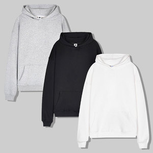 เสื้อฮู้ดดี้โอเวอร์ไซส์ผ้าเฟรนช์เทอร์รี่คุณภาพสูงแบบใหม่  ไม่มีลาย  ผ้าคอตตอน 100%  สำหรับทั้งชายและหญิง - Product Image 5