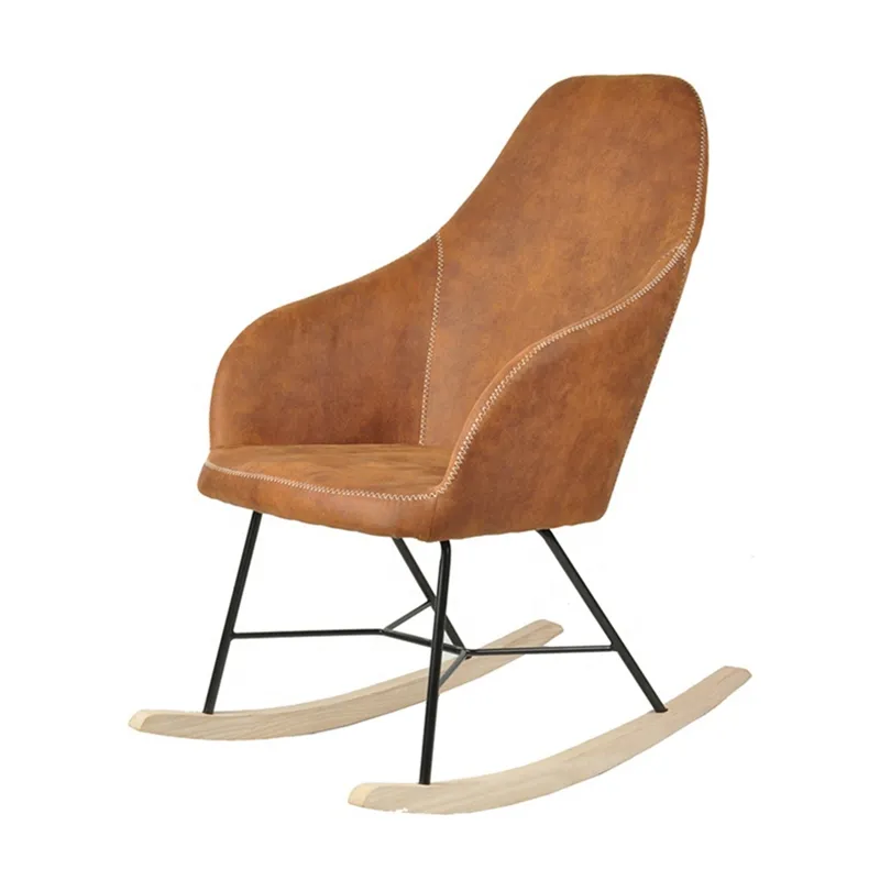 Cadeira moderna de balanço de tecido novo design, cadeira macia para sala de estar lazer