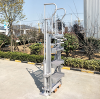 Sndway — pack d'escalier pliants galvanisés, avec cage de sécurité pour chargement de produits chimiques, plateforme chimique à suspension