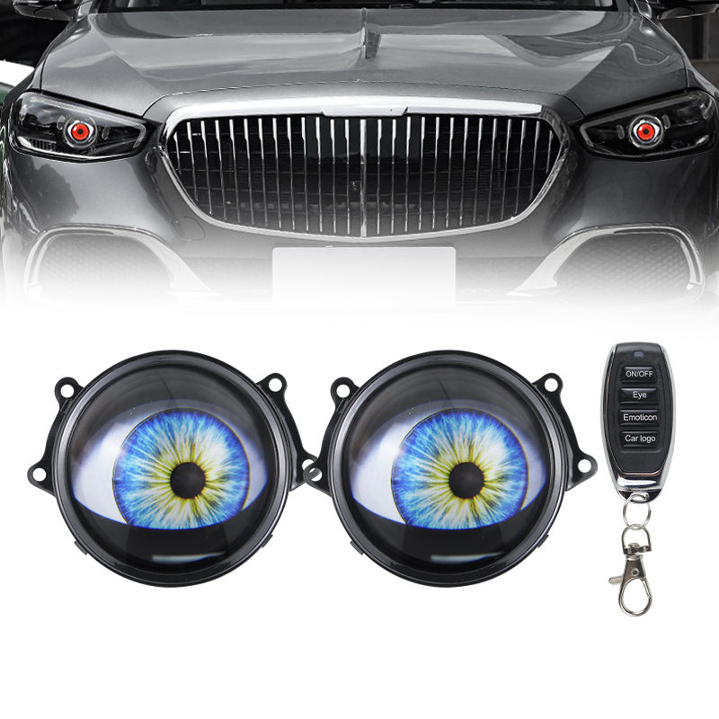 New 3 Inch LED Demon Eye Headlights Projection Lens Dynamic Blinking Eye Car Light Decoration Angel Devil Eyes Lamp 12V IP65