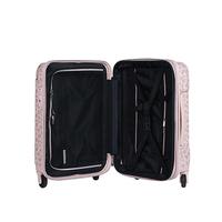 Valise à roulettes en ABS à motif léopard personnalisé, moderne, simple, légère, avec poignée souple et serrure, ensemble unisexe