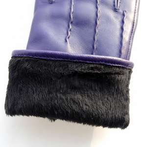 <b>Men</b> <b>Real</b> Sheepskin Leather Thermal Plain Winter Motorcycle Gloves Keep Warm Cycling Outdoor <b>Black</b> - Product Image 1