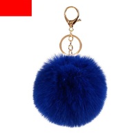Vente en gros Peluche Fausse Fourrure Boule Porte-clés Pom Pom Porte-clés pour Sacs Pendentif