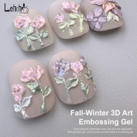 Kit de vernis à ongles en gel Lehchis, gel d'art 3D en relief, 28 couleurs irisées, gel à texture épaisse et solide pour la sculpture florale, pour salon de manucure