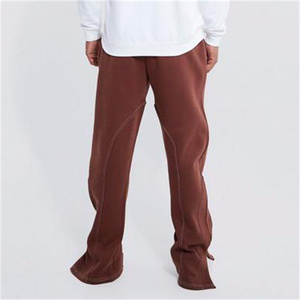 High Quality Breathable <strong>Mens</strong> Stacked Flare Sweatpants <strong>Tall</strong> Relaxed Contrast Stitch Zip Hem <strong>Jogger</strong> - Product Image 2