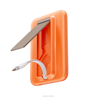 Batterie externe portable 5000 mAh avec câble intégré et support de téléphone, logo personnalisé, cadeau promotionnel