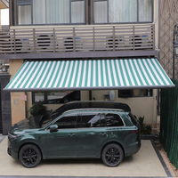Auvent rétractable en alliage d'aluminium pour voiture, télécommande personnalisée, auvent cassette complet, éclairage LED, résistant au vent, pour villa, boutique, patio