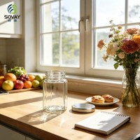 Pot alimentaire en verre hexagonal mince à col fileté 7,3*4,8 cm 100 ml – Contenant transparent polyvalent pour la maison et la vente en gros commerciale